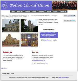 Bolton Choral Union home page